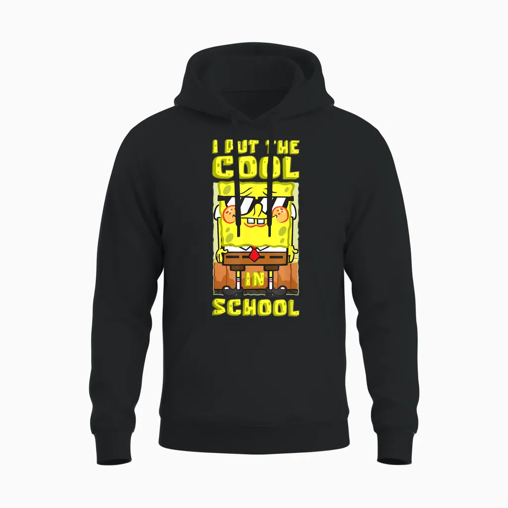 Mademark X Spongebob Squarepants - Spongebob Back to School I Put the Cool in School Boys Gift Unisex Hoodie in Black