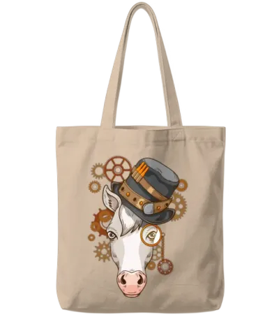 Steampunk Horse Riding Victorian Horses Steampunk Tote Bags - Natural