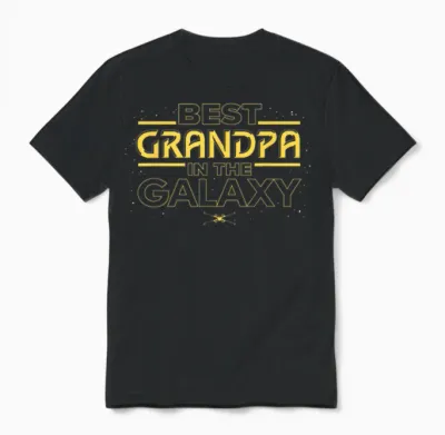Star Wars Best Grandpa in the Galaxy Birthday Father’s Day Unisex T-Shirt - Black