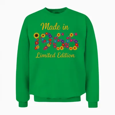 Made in 1966 Limited Edition Blumen Vintage 60 Geburtstag Unisex Sweatshirt - Irish Green
