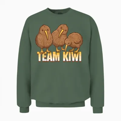 Team Kiwi Vogel Kiwi Tier Niedlich Kiwi Neuseeland Vogel Unisex Sweatshirt - Military Green