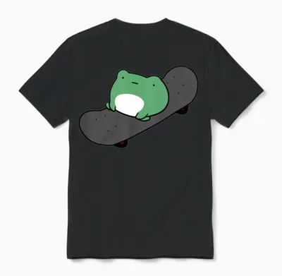 Skateboarding Frog Unisex T-Shirt - Black