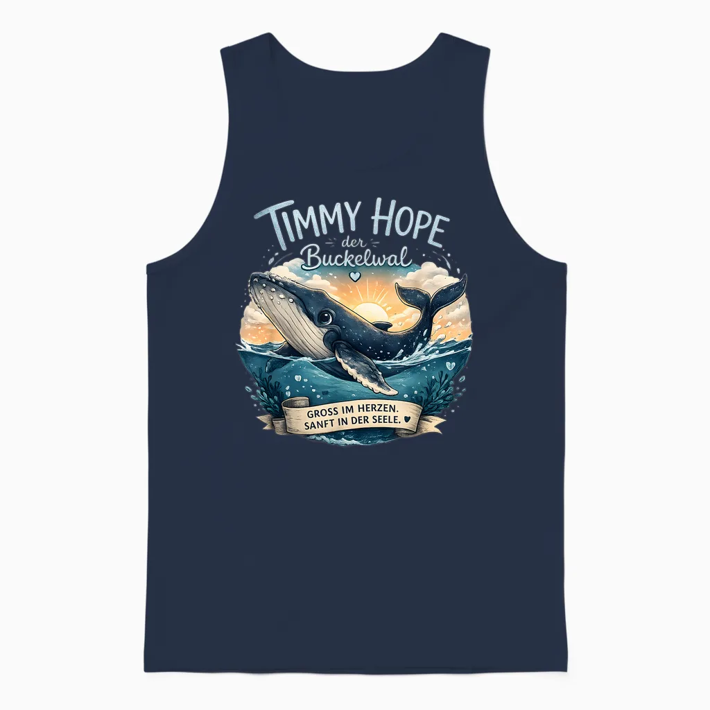 Timmy Hope Buckelwal Wal Meer Ozean Natur Design Unisex Tank Top in Navy