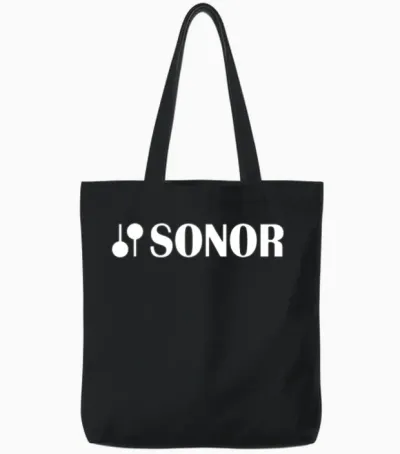 Sonor Drums Music Instrument New Tee Black Red Dru Tote Bags - Black
