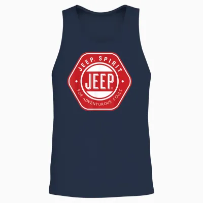 Jeep Spirit for Adventurous Souls T-Shirt, Black, S Unisex Tank Top - Navy