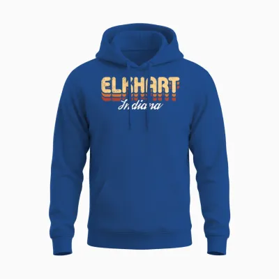 Retro Elkhart Indiana Unisex Hoodie - Royal