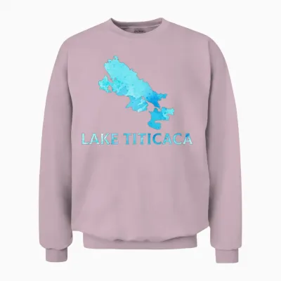 Lake Titicaca, Vintage Lake Titicaca Unisex Sweatshirt - Light Pink