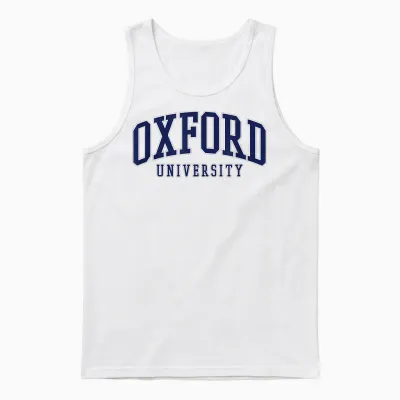 Oxford Bold Logo T-Shirt, Blue, S Unisex Tank Top - White