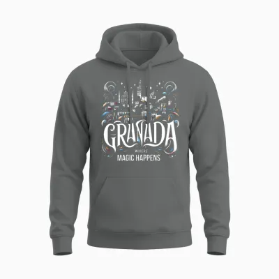 Granada Spain Travel Vacation Granada Skyline Unisex Hoodie - Graphite Heather