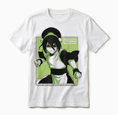 Avatar: the Last Airbender Toph Blind Bandit Nickelodeon Unisex T-Shirt - White