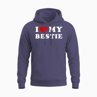 I Love My Bestie, Ich Liebe Meine Beste Freundin Unisex Hoodie - Heather Sport Dark Navy