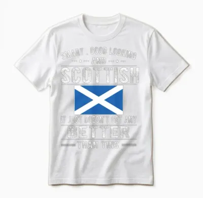 Scottish Flag Scotland Heritage Scottish Roots Unisex T-Shirt - White