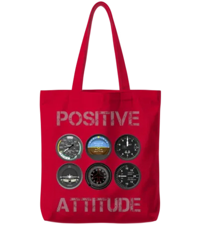 Positive Attitude Pilot Tote Bags - Red