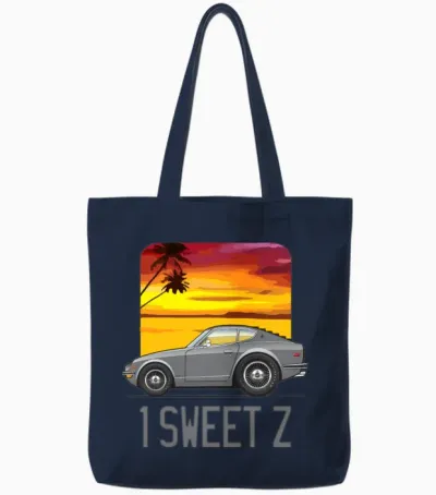 1 Sweet Dark Gray Tote Bags - Navy
