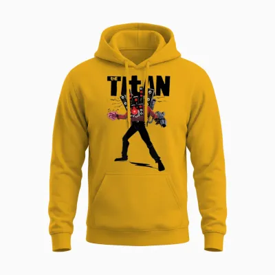 Skibidi Toilet Titan Speakerman High Voltage Unisex Hoodie - Gold