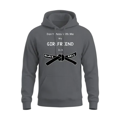 Girlfriend Black Belt Karate Martial Arts Unisex Hoodie - Charcoal