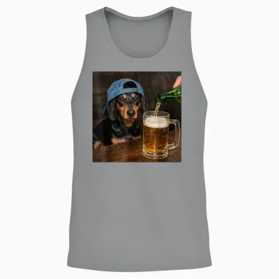 Teckel Buvant De La Bière Drôle Teckel Meme Unisex Tank Top - Sport Grey