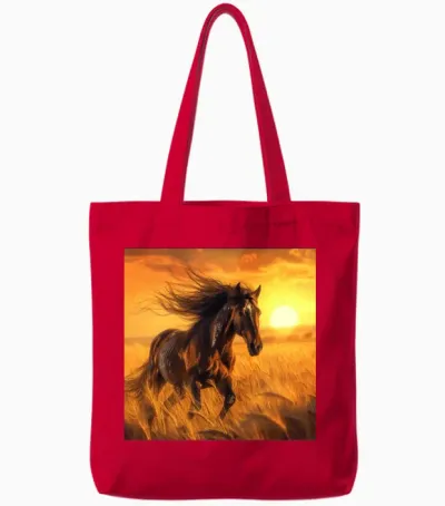Horse Tote Bags - Red