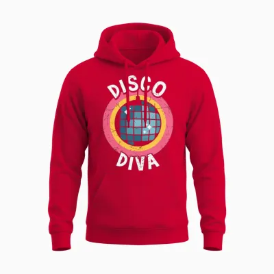 Disco Diva Retro Party Unisex Hoodie - Red
