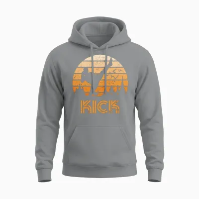 Retro Kick Boxer Guy Unisex Hoodie - Sport Grey