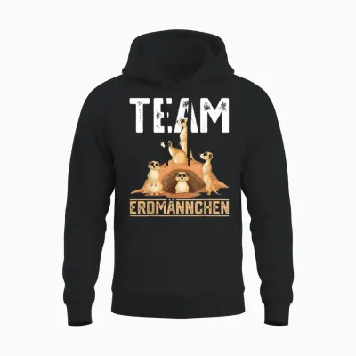 Team Erdmännchen Retro Meerkat Children's Girls Meerkat T-Shirt, Black Unisex Hoodie - Black