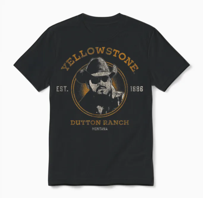 Yellowstone Dutton Ranch Rip Wheeler Look Unisex T-Shirt in Black