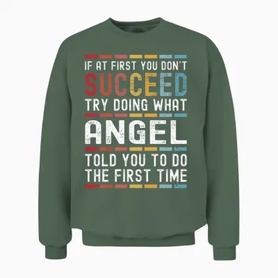 Angel Name Personalized Funny Birthday Christmas Unisex Sweatshirt - Military Green