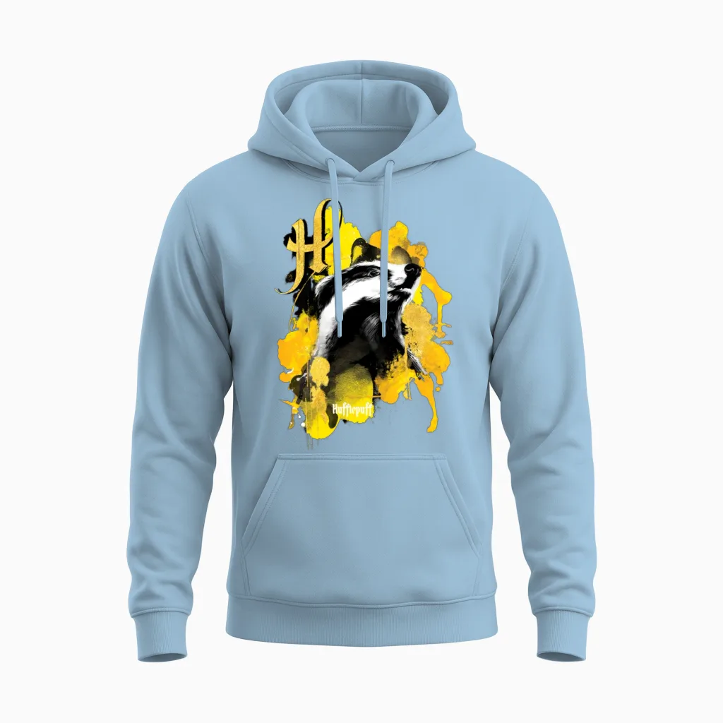 Harry Potter Hufflepuff Badger Unisex Hoodie in Light Blue
