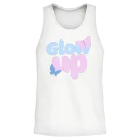 Glow Up Bold Butterfly Aesthetic Design Unisex Tank Top - White – 2