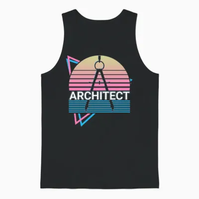 Architect Architecture Retro Unisex Tank Top - Black