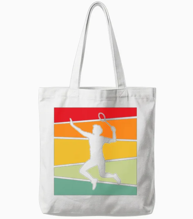 Badminton Retro Tote Bags in White