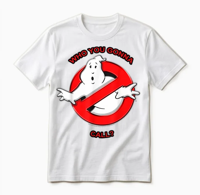 Ghostbusters Who You Gonna Call? Logo Unisex T-Shirt in White