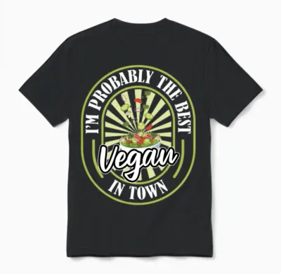 Vegan Funny Unisex T-Shirt - Black