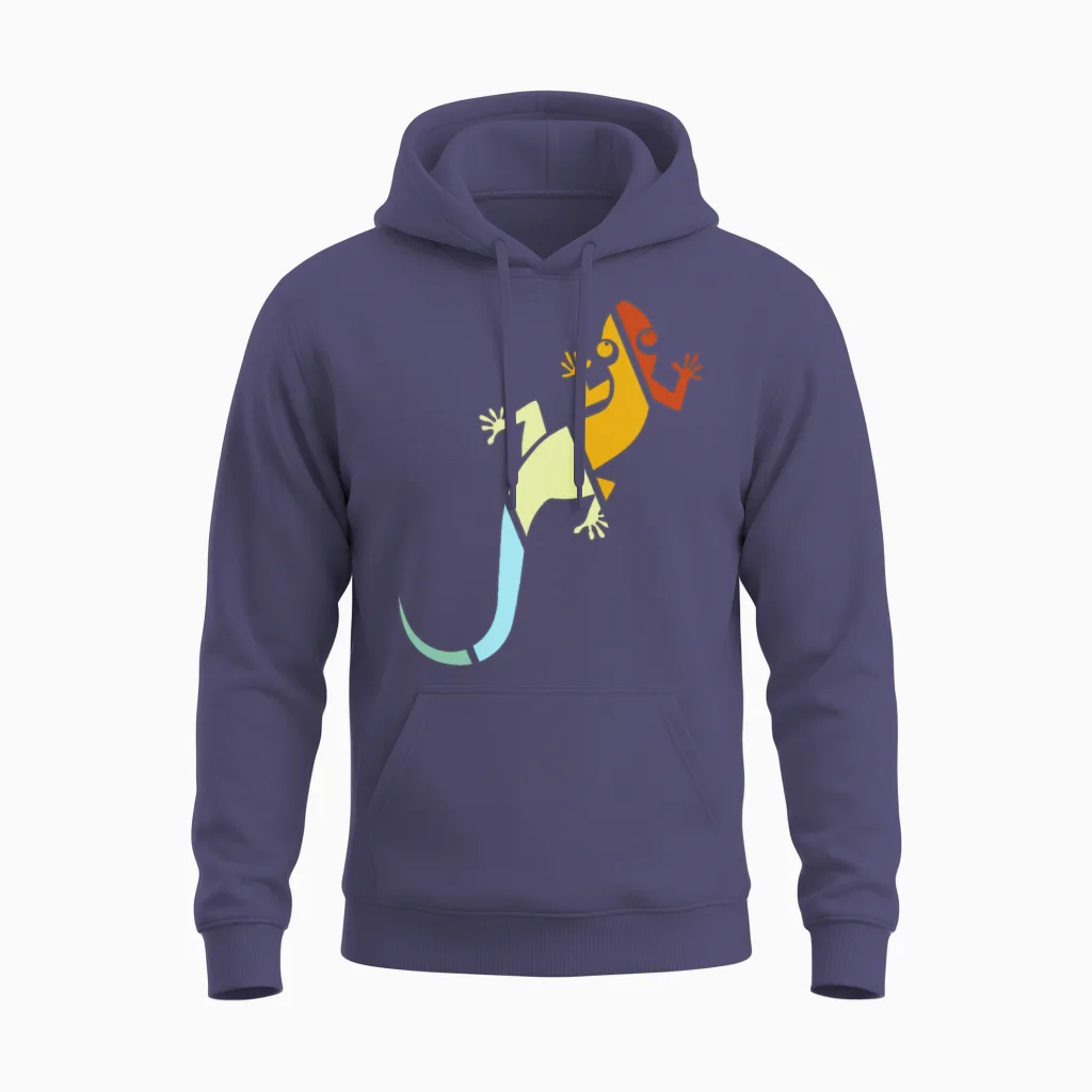 Lizard Retro Reptiles & Exotics Unisex Hoodie in Heather Sport Dark Navy