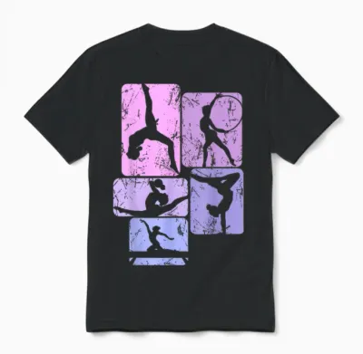 Turnerin Turnen Gymnastik Kinder Mädchen Damen Unisex T-Shirt - Black