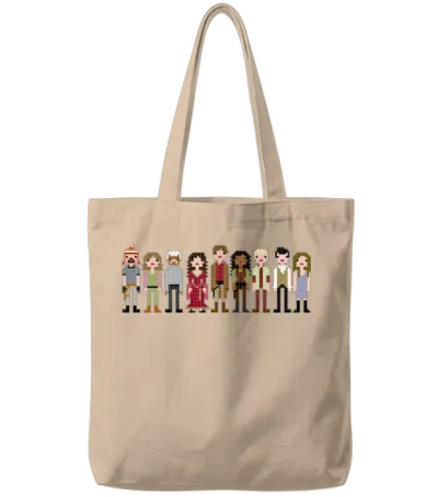 Firefly Cast Cross Stitch Tote Bags - Natural