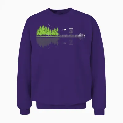 Sunset Guitar Disc Golf, Perfect for Disc Golf Unisex Sweatshirt - Purple