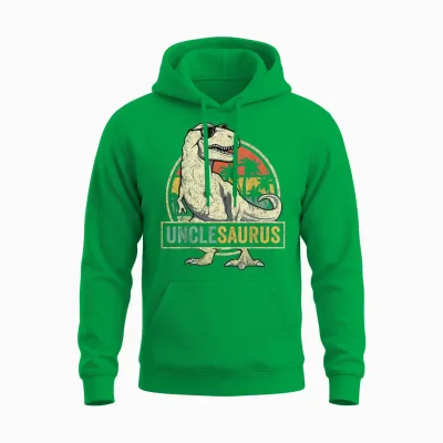 Unclesaurus T Rex Dinosaur Uncle Saurus Family Matching Unisex Hoodie - Irish Green