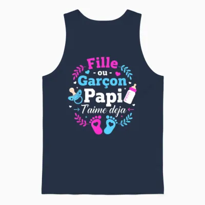 Annonce Sexe Bebe Baby Shower Papi Bebe Fille Ou Garcon Unisex Tank Top - Navy