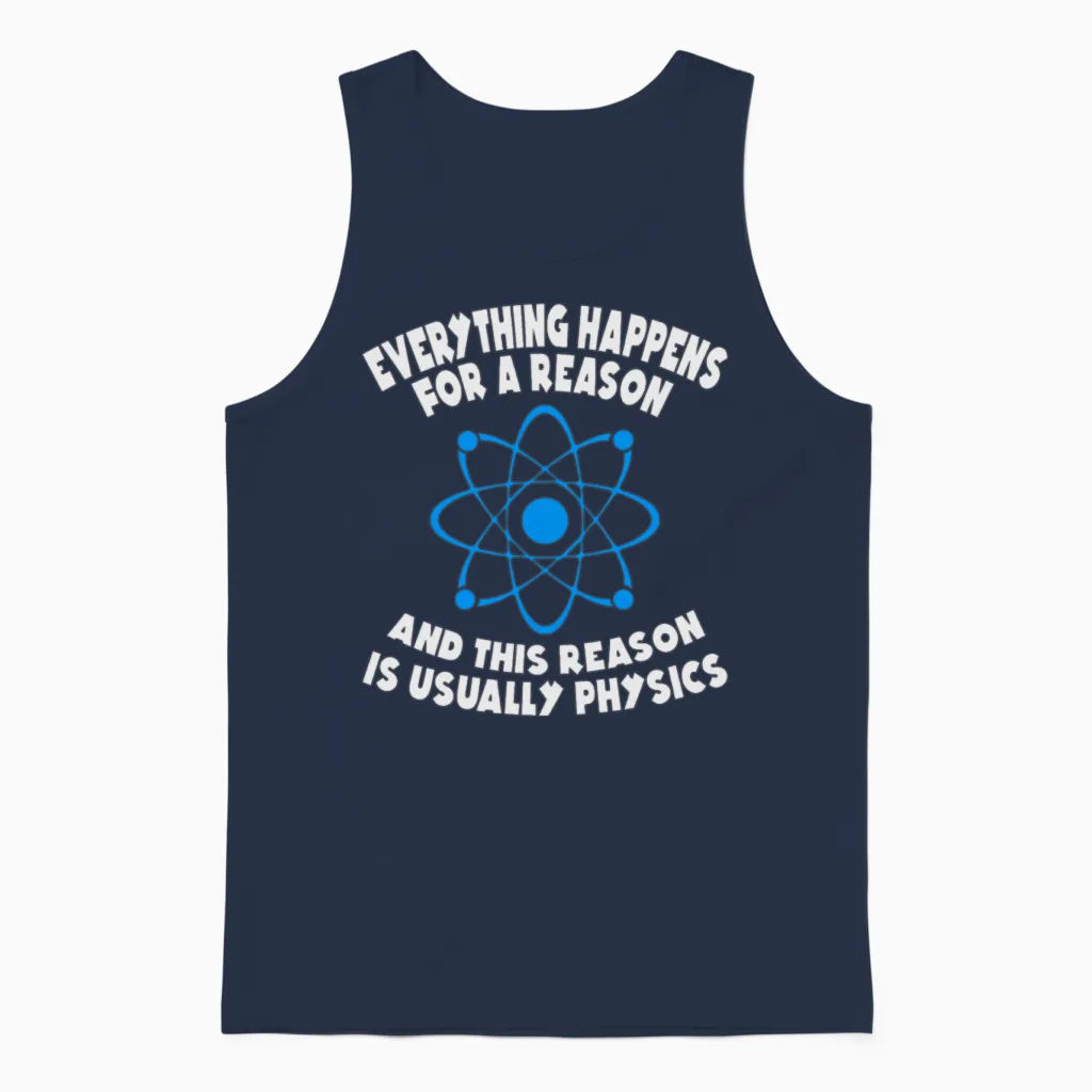 Physics Reason Unisex Tank Top in Navy