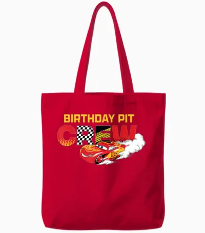 Disney & Pixar's Cars Birthday Pit Crew Lightning Mcqueen Tote Bags - Red