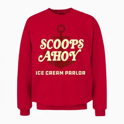 Stranger Things Scoops Ahoy Ice Cream Parlor Logo Unisex Sweatshirt - Red