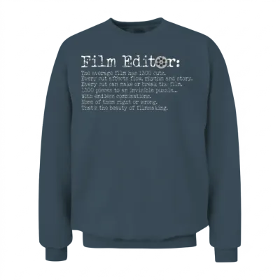 Film Editor Dad Videographer Video Filmmaking Unisex Sweatshirt - Dark Heather