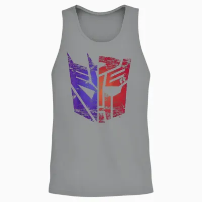 Transformers Decepticon Autobot Split Logo T-Shirt, Black, S Unisex Tank Top - Sport Grey