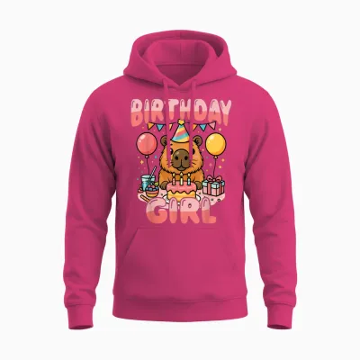 Birthday Girl Capybara Cute Animal Party Unisex Hoodie - Heliconia