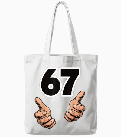 Funny 6 7 Meme Gen Alpha Slang Six Seven Tote Bags - White