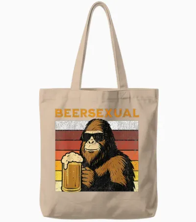 I'm Beersexual Funny Beer Lover Beersexual Flag Colors Tote Bags - Natural