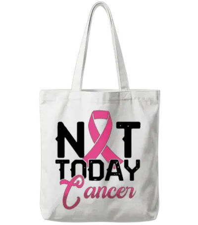 Not Today Cancer - Breast Cancer Awareness Fighter Tote Bags - White