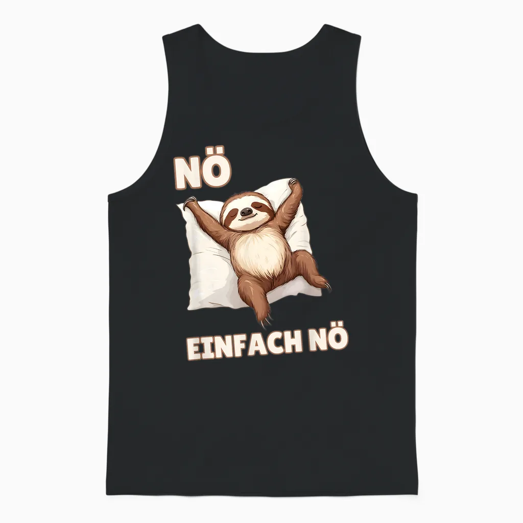 Sloth "einfach Nö" Funny Sayings for Girls and Boys T-Shirt, Black Unisex Tank Top in Black