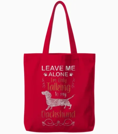 Dachshund Paws Dog Lovers Hunting Dog Tote Bags - Red